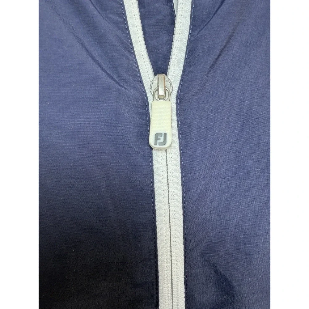 FootJoy FJ Golf Windbreaker Jacket Mens Medium Navy Blue 1/2 Zip Lightweight